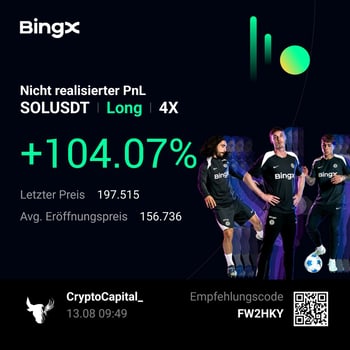 BingX Trade SOLUSDT Long mit plus 104,07 Prozent
